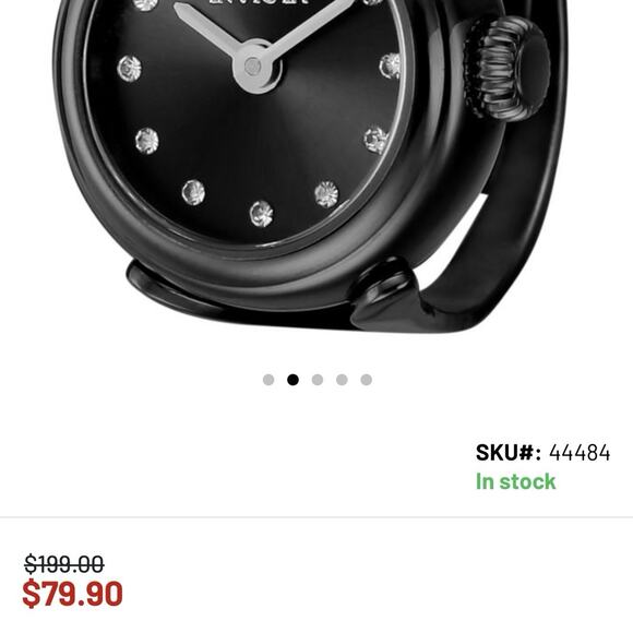 Invicta Angel Women's Ring Watch 17.5mm, Black (44484) $199 MSRP-NEW IN BOX - Picture 7 of 12